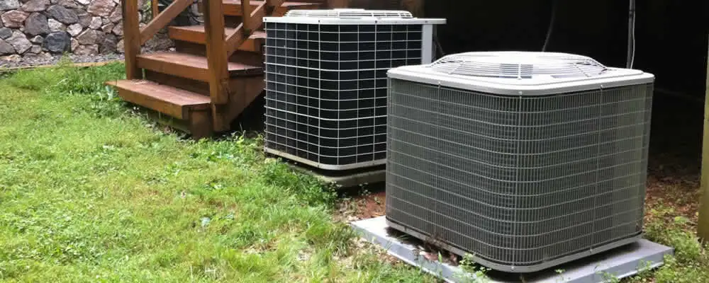 Heat pump installation and service units outside a home in Austin, TX